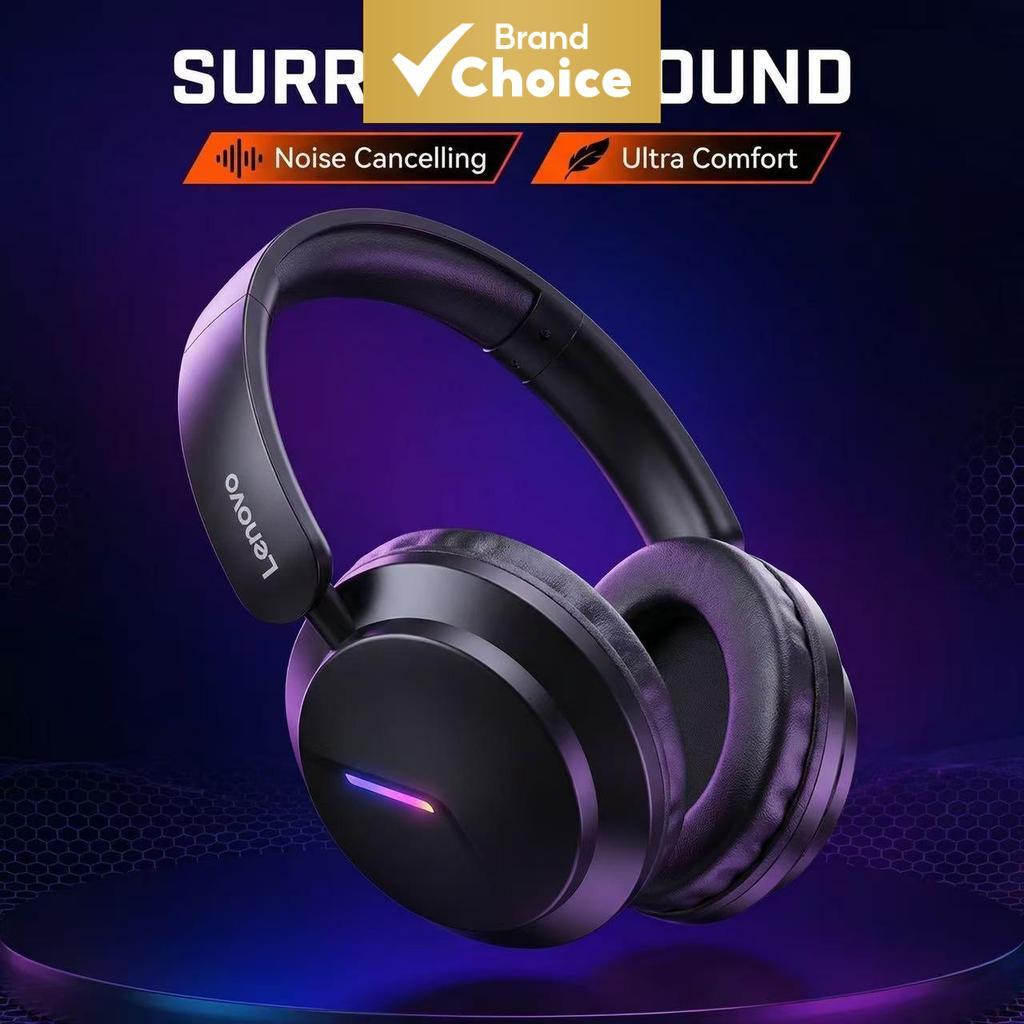 Lenovo EH140 Fones De Ouvido Bluetooth 40mm Alto-Falante Graves Profundos Modo De Jogos De Baixa Latência Redução De Ruí