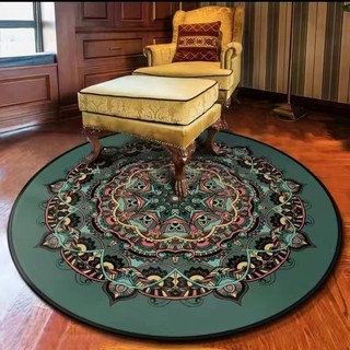 Étnico simples redondo quarto tapete doméstico resistente à sujeira antiderrapante cobertor sofá mesa de café pode senta