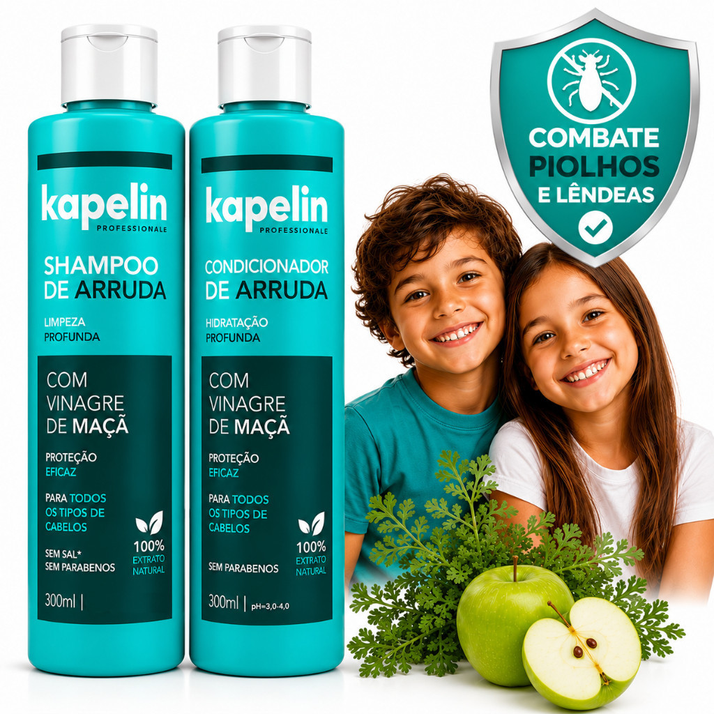 Kit Shampoo + Condicionador De Arruda Mata Piolho E Lêndeas