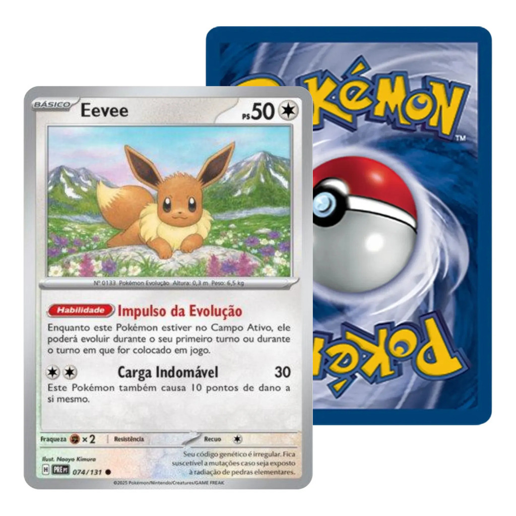 Carta Pokémon Eevee 074/131 Evoluções Prismáticas Comum · foto 2