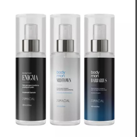 Kit Com 3 Body Splash Masculino Barbarius Midtown Enigma 200ML Primacial