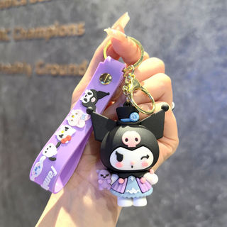 Chaveiro Kuromi, acessório para carro, boneco fofo, presente, enfeite para bolsa de casal