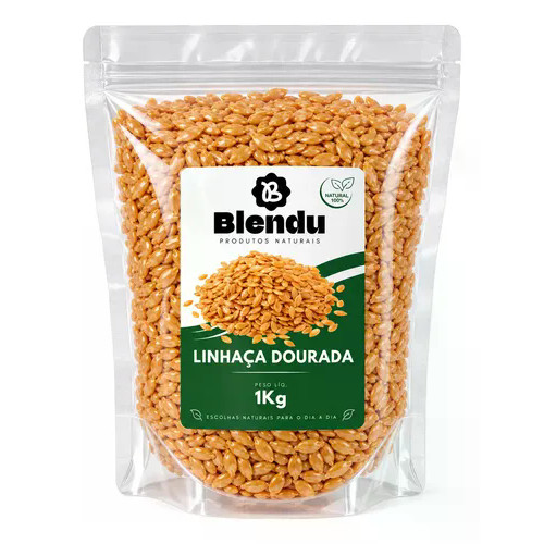 Semente de Linhaça Dourada Blendu 100% Natural 250g 500g 1kg para Alimentação
