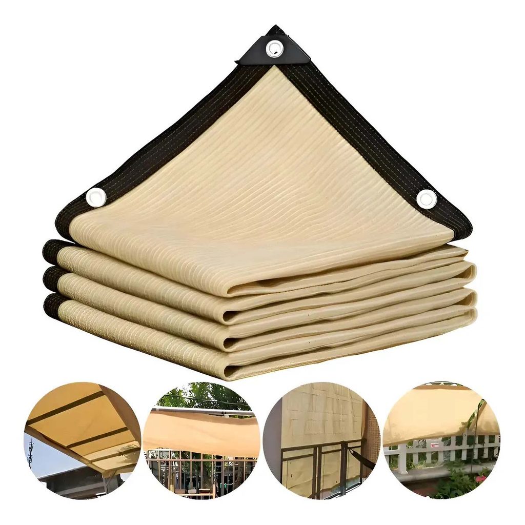 Tela de Sombreamento com Ilhós para Jardim e Verão – Proteção Solar para Estufa, Varanda, Plantas, Piscina e Camping