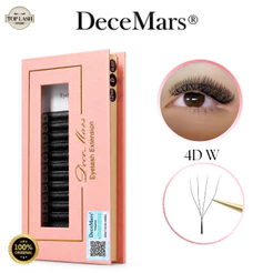 Cílios Decemars 4D W Volume Egípcio 0.07 Extensão de Cílios W4D Curvatura C D M L