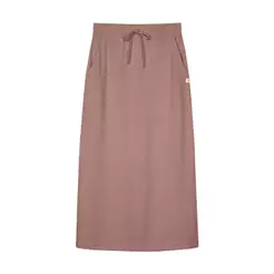 Saia Midi Comfy Feminina Com Bolsos Marialícia Marrom