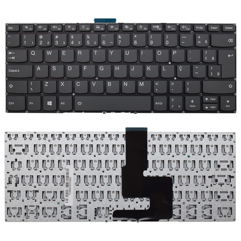 Teclado para Notebook Lenovo Ideapad 330S-14IKB Sem Iluminação ABNT2 Preto