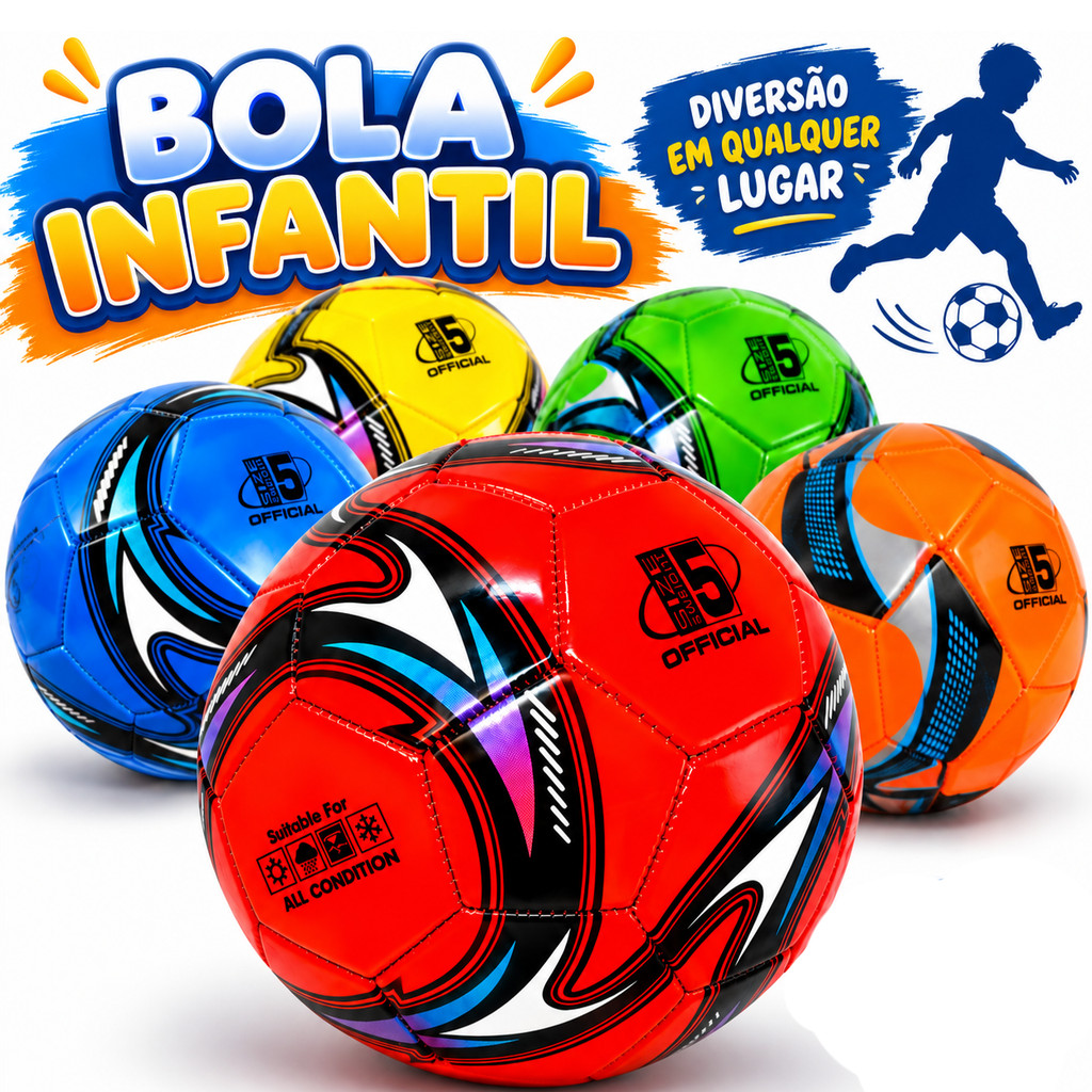 Bola de Futebol para Criança N°5 Infantil Campo Costurada