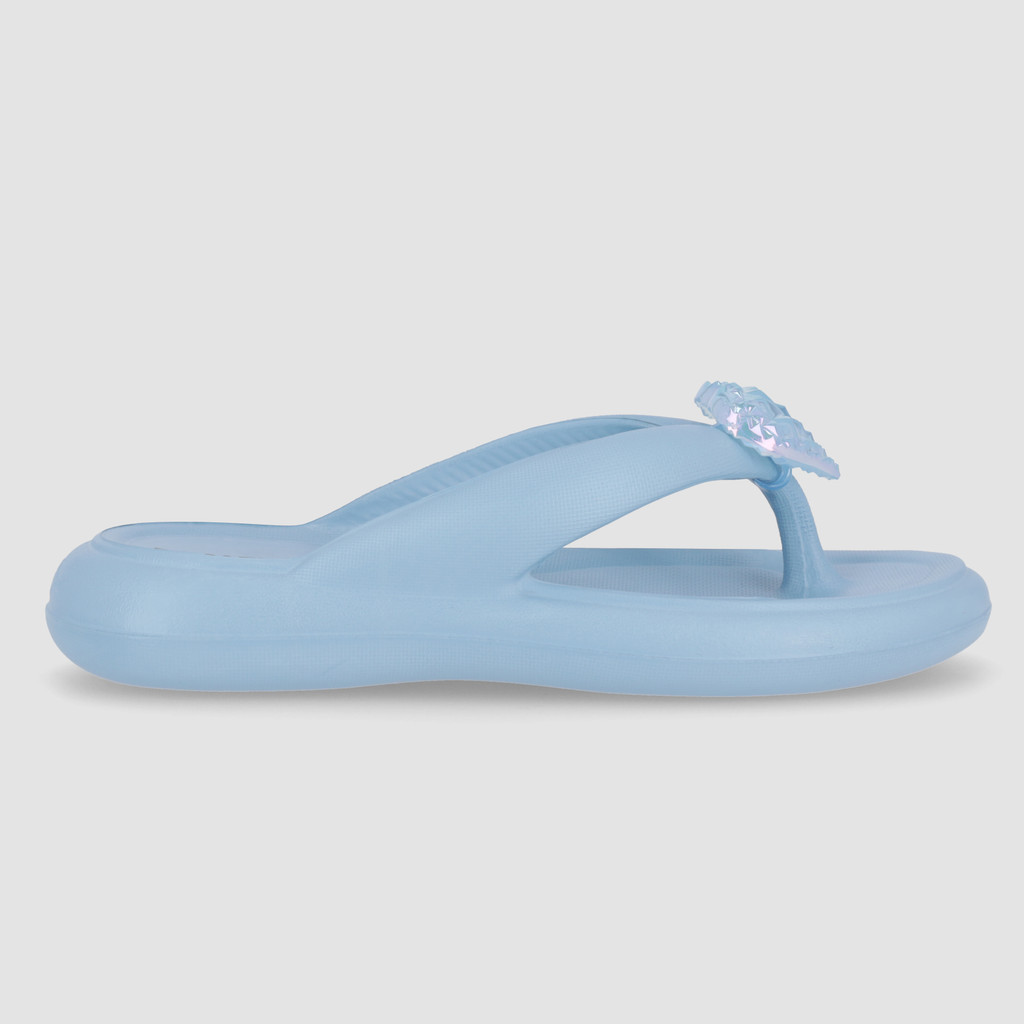 Chinelo Marshmallow com Enfeite Azul Denim