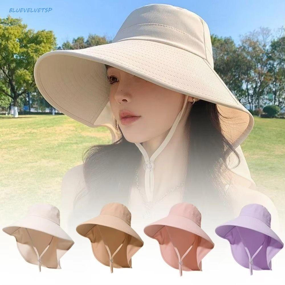 Chapéu De Sol De Aba Larga BLUEVELVETSP , Proteção Solar Anti-UV Para Viagem , Chapéus De Balde Femininos Estilo Coreano