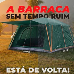 Barraca Camping Acampamento Luxe 12-16 Pessoas JOYFOX Tenda Familiar Grande Varanda 420x305x200cm