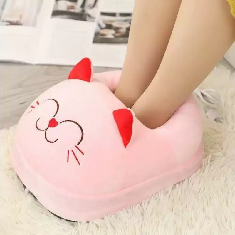 Aquecedor De Pés Aquecido De Desenho Animado-Massageador Elétrico Para Dormitório De Inverno