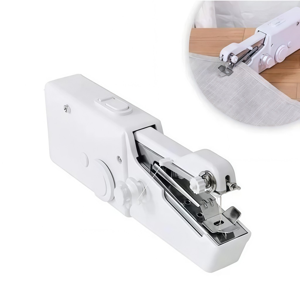 Máquina de Costura Portátil Mini a Bateria – Ferramenta Manual para Couro, Lã e Jeans