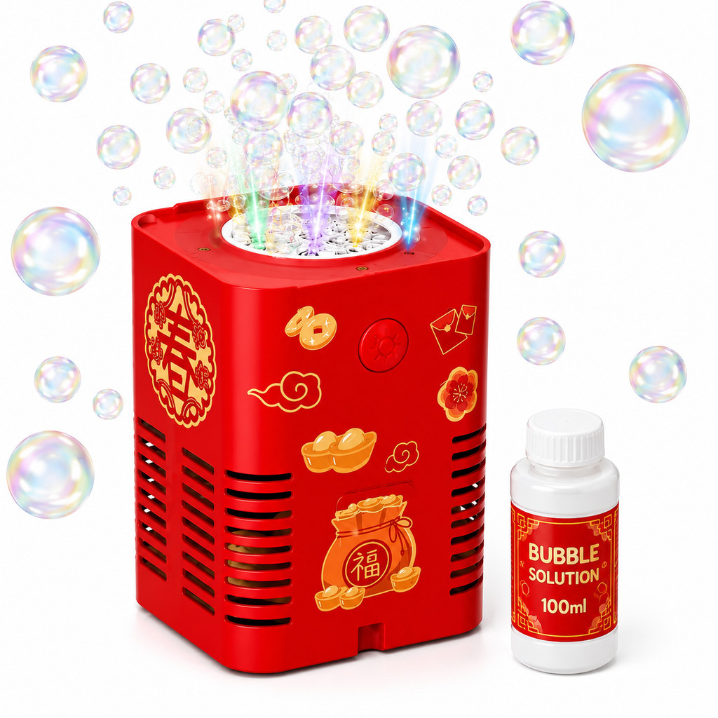 Máquina De Bolhas Automática 36 Furos Com Luz LED Bubble Machine Infantil Festa Crianças