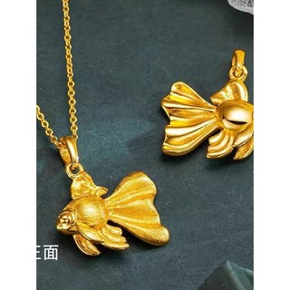 Novo estilo antigo Fai escovado fortuna Koi peixinho colar feminino vietnã areia ouro simulação ouro dupla face Wearable