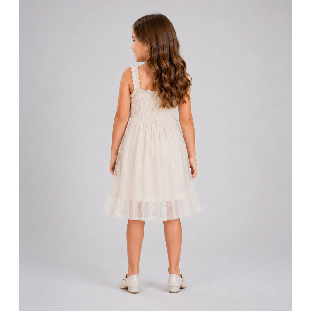 Vestido Menina Cotton Leve Trick Nick Bege · foto 2