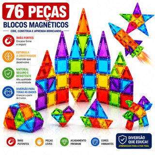 Mini Blocos 3D De Montar Brinquedo Magnético Construção Educativo Infantil 3D