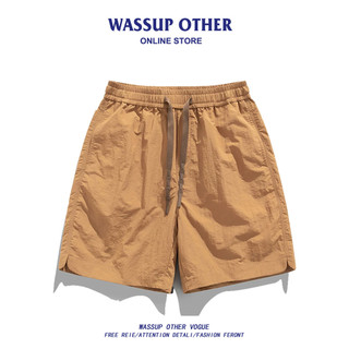 WASSUP ISSUE Shorts de secagem rápida de seda gelo americano masculino verão Street Wear solto praia lazer esportes calç