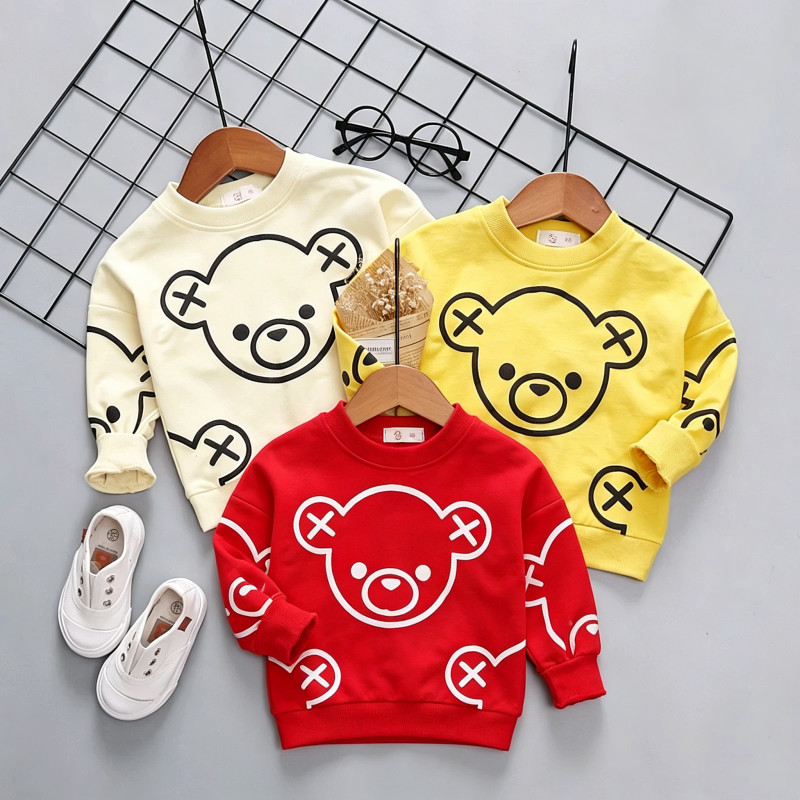 Bebê de manga comprida camiseta primavera outono primavera roupas meninos meninas moda crianças em torno do pescoço cami