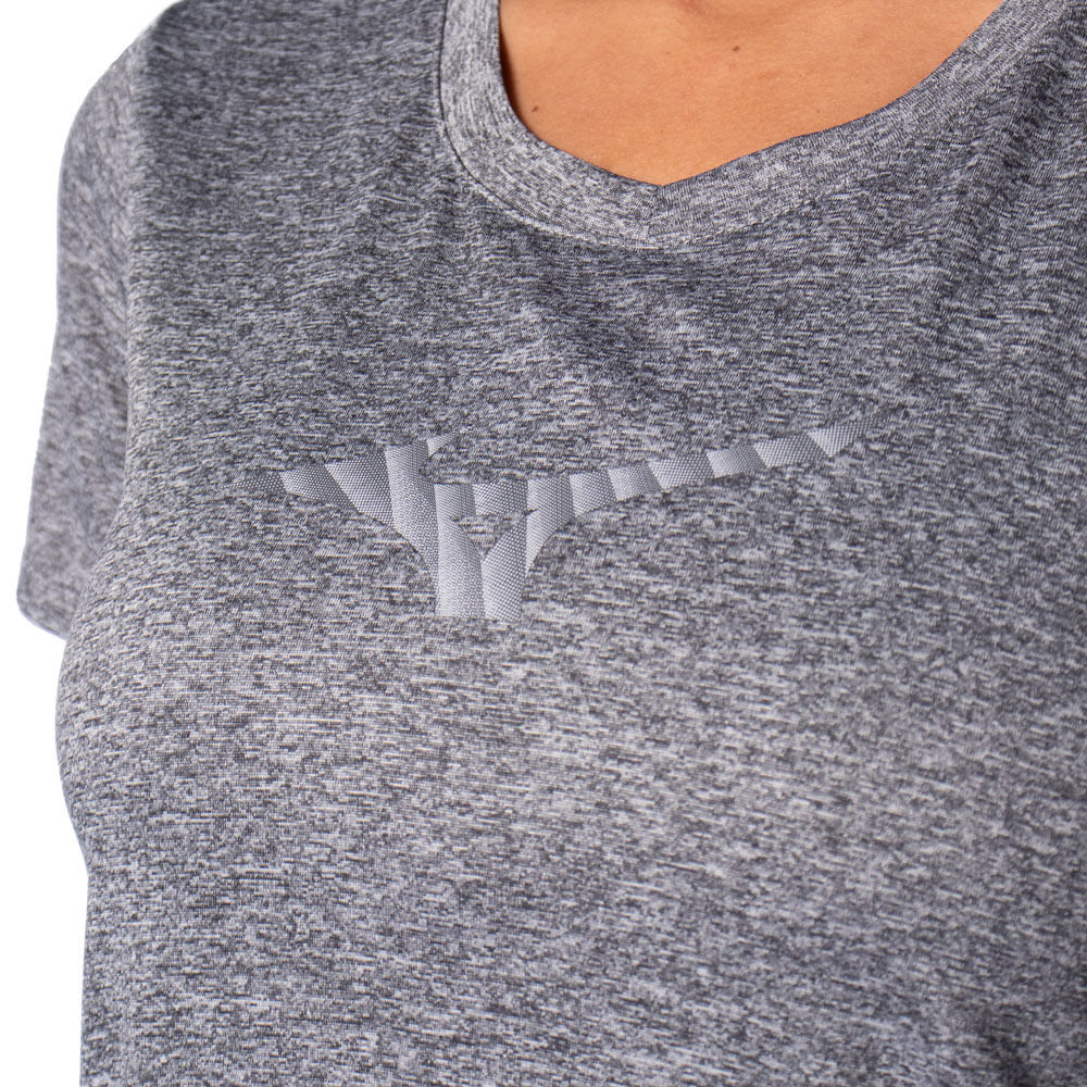 Camiseta Feminina Mizuno Sparkbiglog Cinza Mescla · foto 2