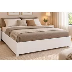 Cama de Casal Mônaco Branco/Neve - Tcil Móveis