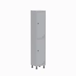 Armário Locker Guarda Volume Aço Light 2 Portas 34,5x179,5cm Cinza Cinza