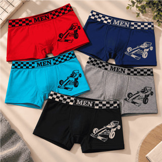 Kit 5 Cuecas Boxer Infantil Masculina Elástico Confortável Uso Diário Menino Cores Sortidas