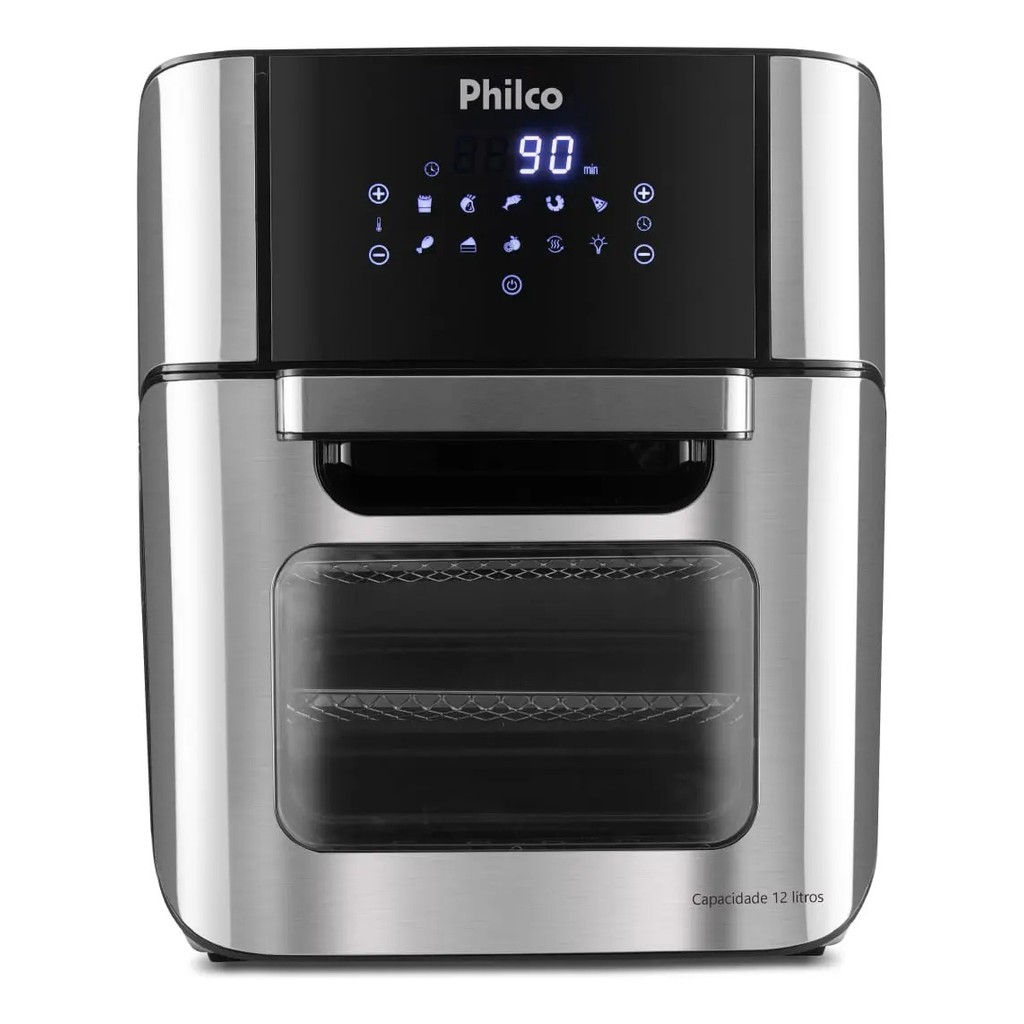 110v - Fritadeira Air Fryer Forno Oven Philco 12 Litros 4 em 1 1800W Preto PFR2200P 127v