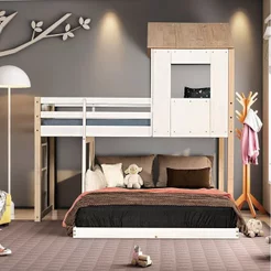 Beliche Casal Montessoriano Family Casatema MadeiraOriginals Branco/Marrom Natural/Branco