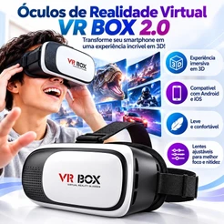 Óculos Vr Box 2.0 Realidade Virtual + Controle Cardboard 3d Bluetooth AIRER.BR