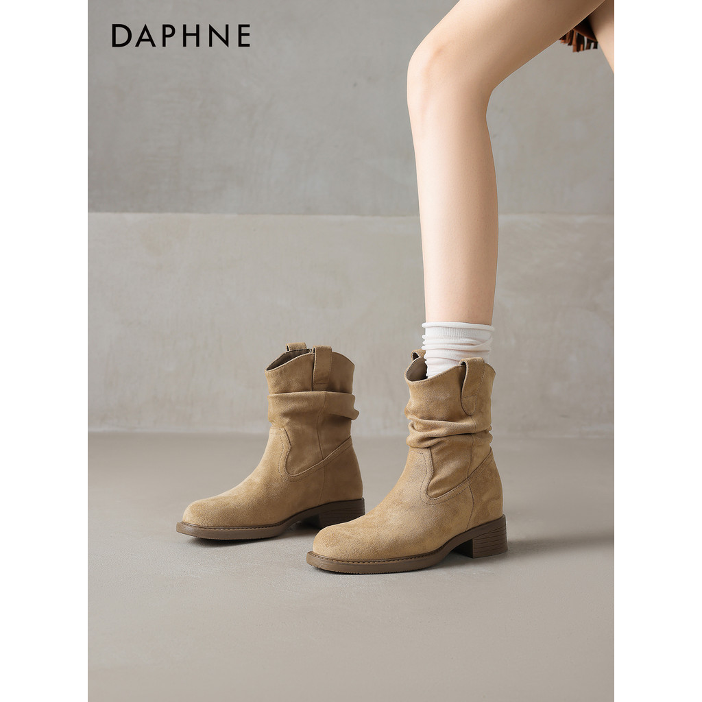 Daphne botas curtas femininas 2026 pilha botas verão Melade ocidental Cowboy botas Xinjiang viagem Martin botas