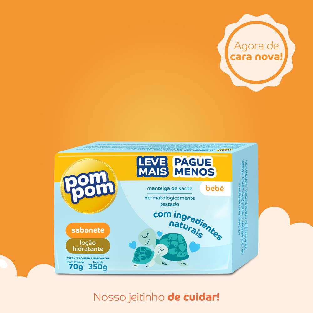 Sabonete Infantil Pom Pom Hidratante Leve 5 Pague 4 70g cada · foto 2