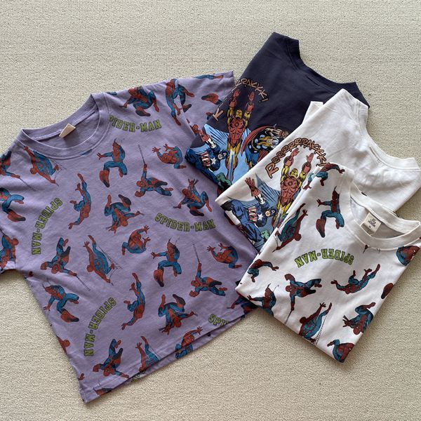 110-150 tamanho comércio exterior verão meninos crianças desenhos animados impresso em torno do pescoço Casual camiseta 
