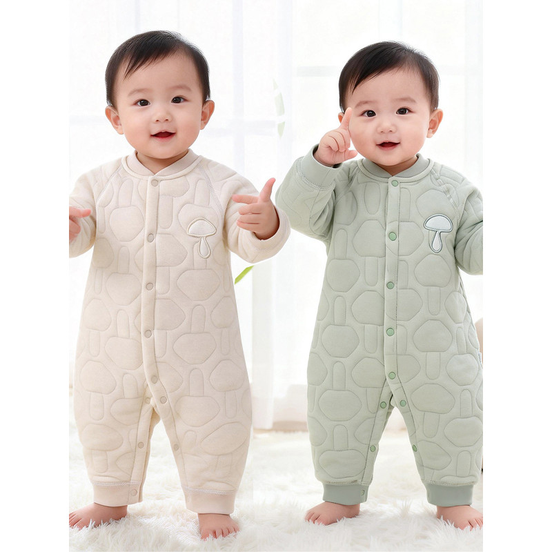 Bebê recém-nascido macacão primavera outono inverno acolchoado roupa interior térmica 1 masculino feminino macacão 2 mac