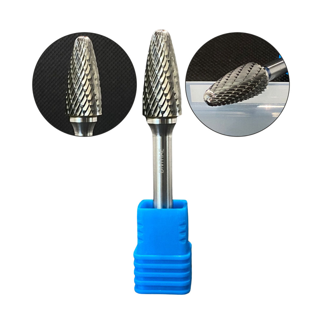 Lima Rotativa Cônica 12x25mm 1/4 M. Duro Arvore Arredondada