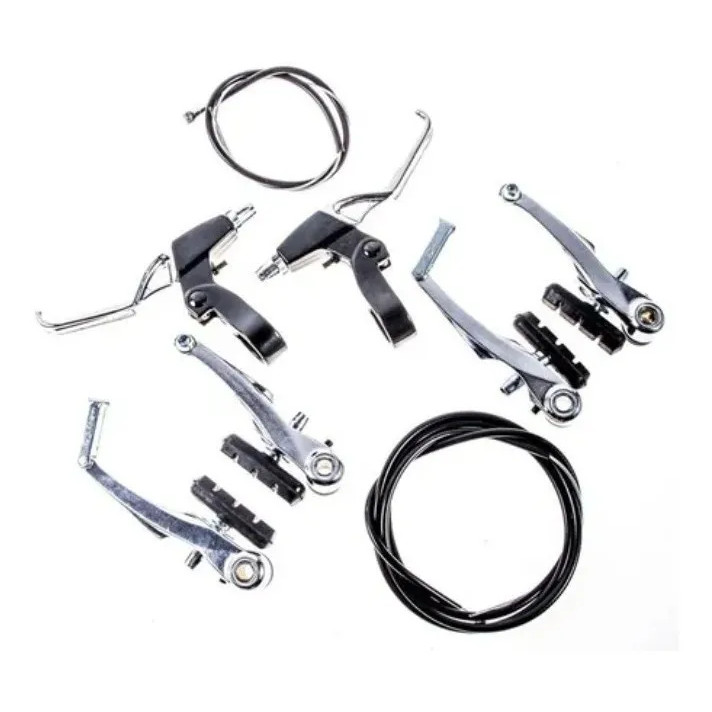 2x Freio V-brake Bicicleta C/ Manete Alumínio Completo