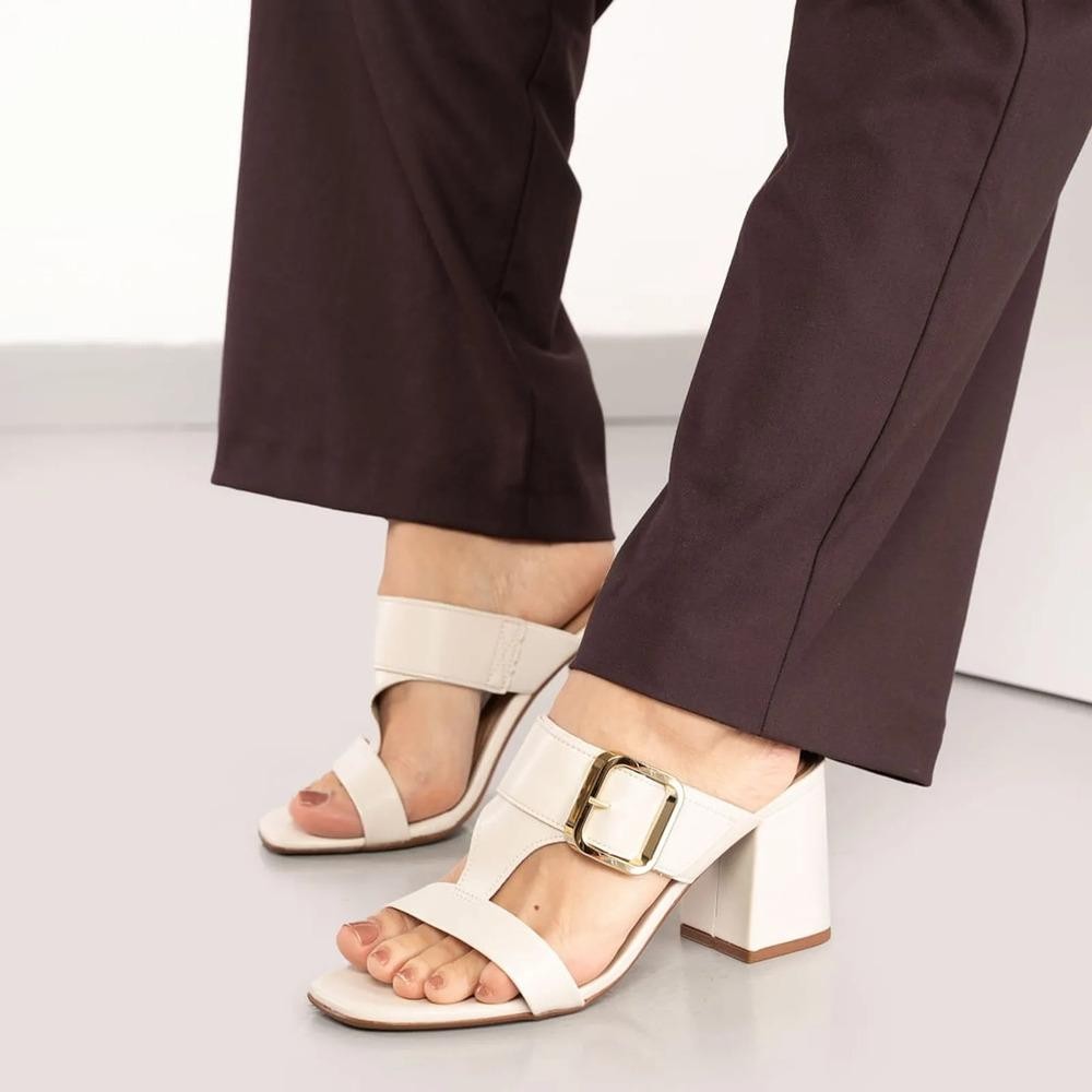 Tamanco Beira Rio Salto Bloco Fivela Feminino em Oferta na Shopee