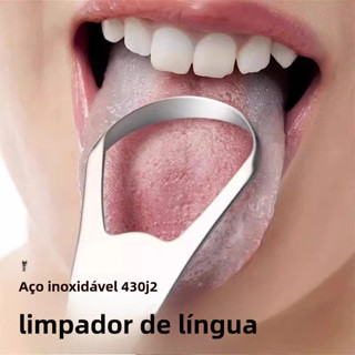 Kit 2 Limpador de Língua Removedor de Aço Inox para Mau Hálito-BB em Oferta na Shopee
