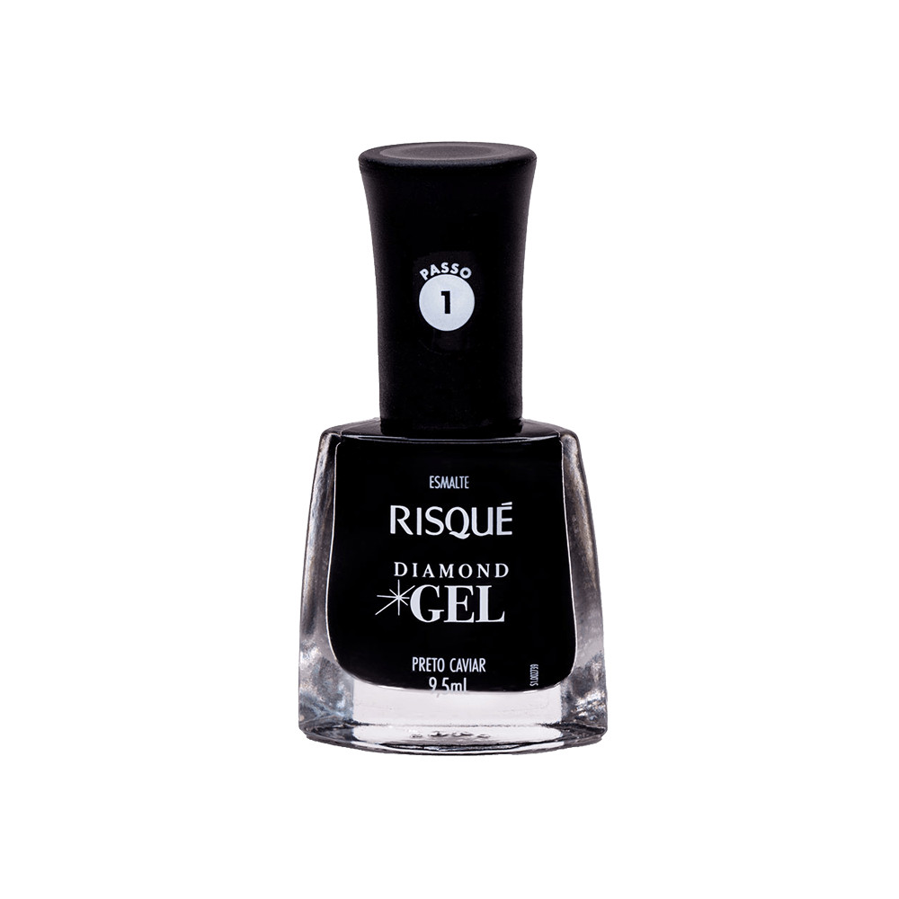 Esmalte Risqué Diamond Gel Preto Caviar Cremoso