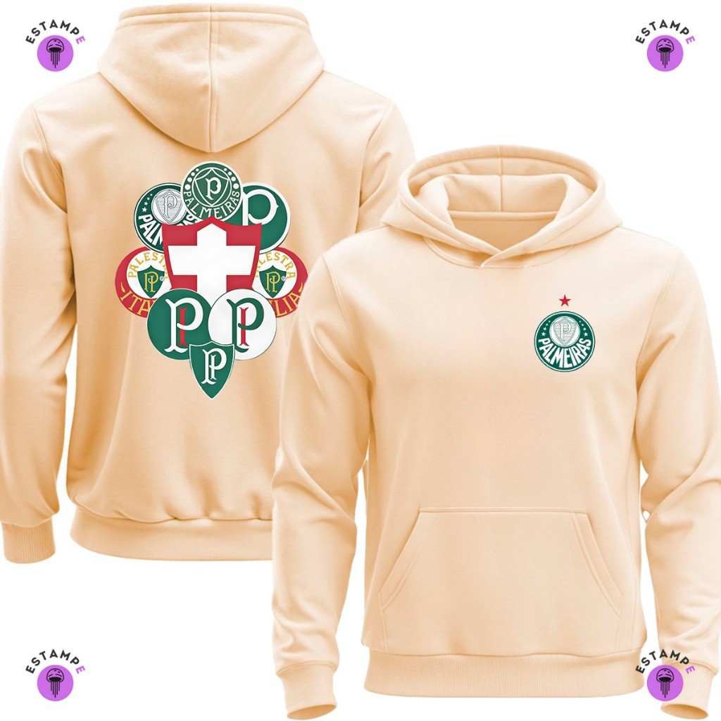 Moletom Canguru Adulto Palmeiras Escudos Verdão Futebol Blusa De Frio Agasalho Casaco Unissex