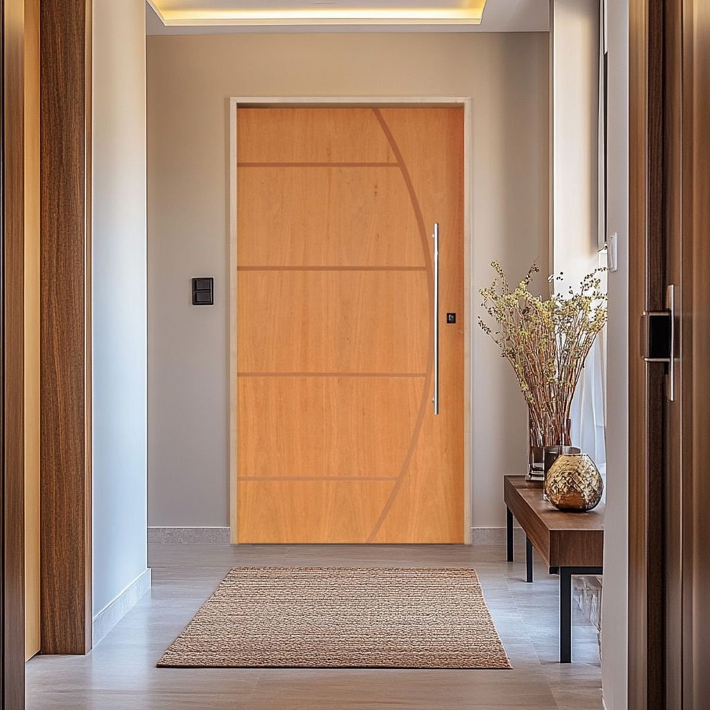 Kit Porta de Madeira Pivotante 210x140cm Batente 14cm Fechadura 803 Rolete Externa Belissima 6 Hale Esquadrias em Oferta na Shopee