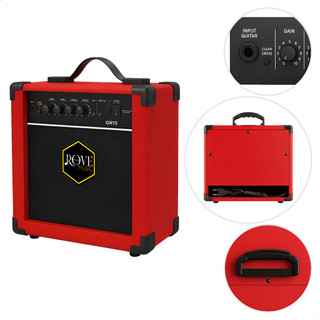 Amplificador Rove Music Guitarra Gr15 15w Transistor Vermelho