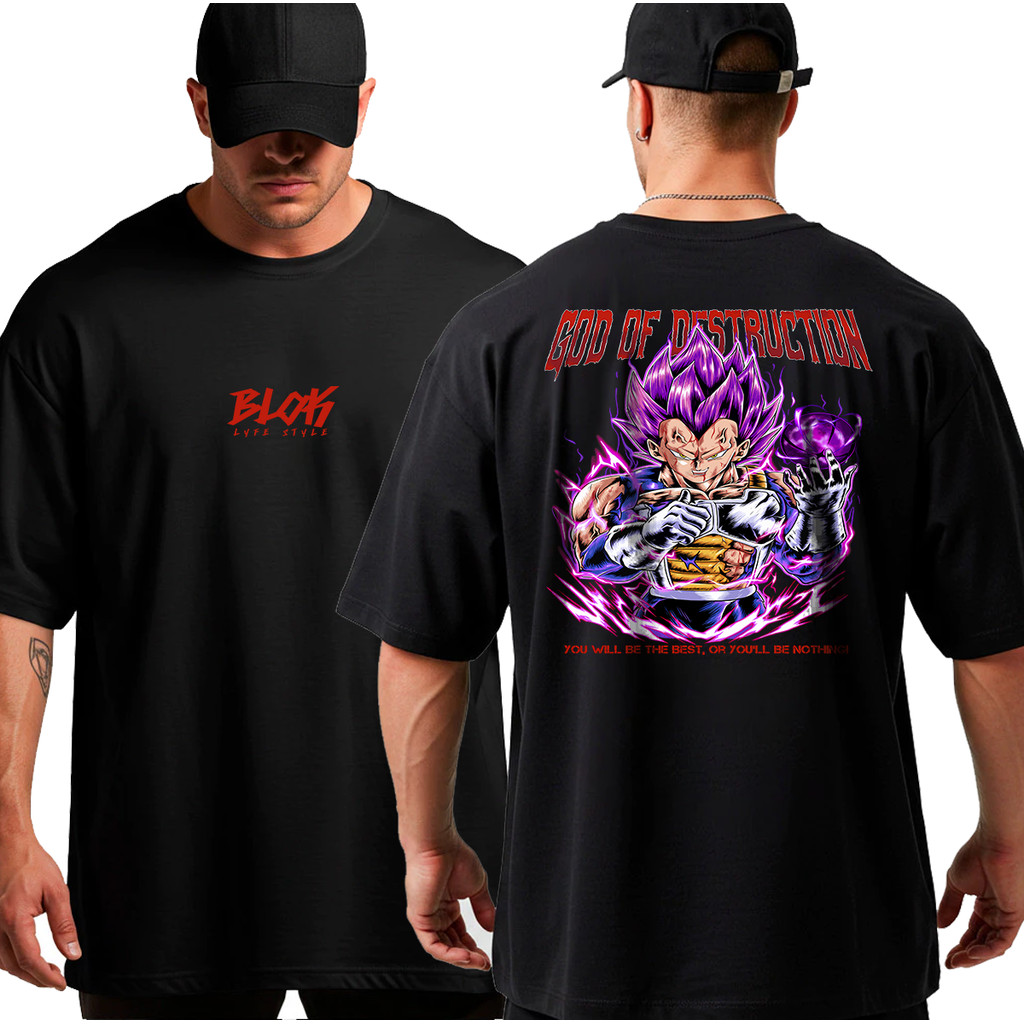 Camiseta Oversized Vegeta Ultra Musculação Grande Algodão Streetwear Treino Academia
