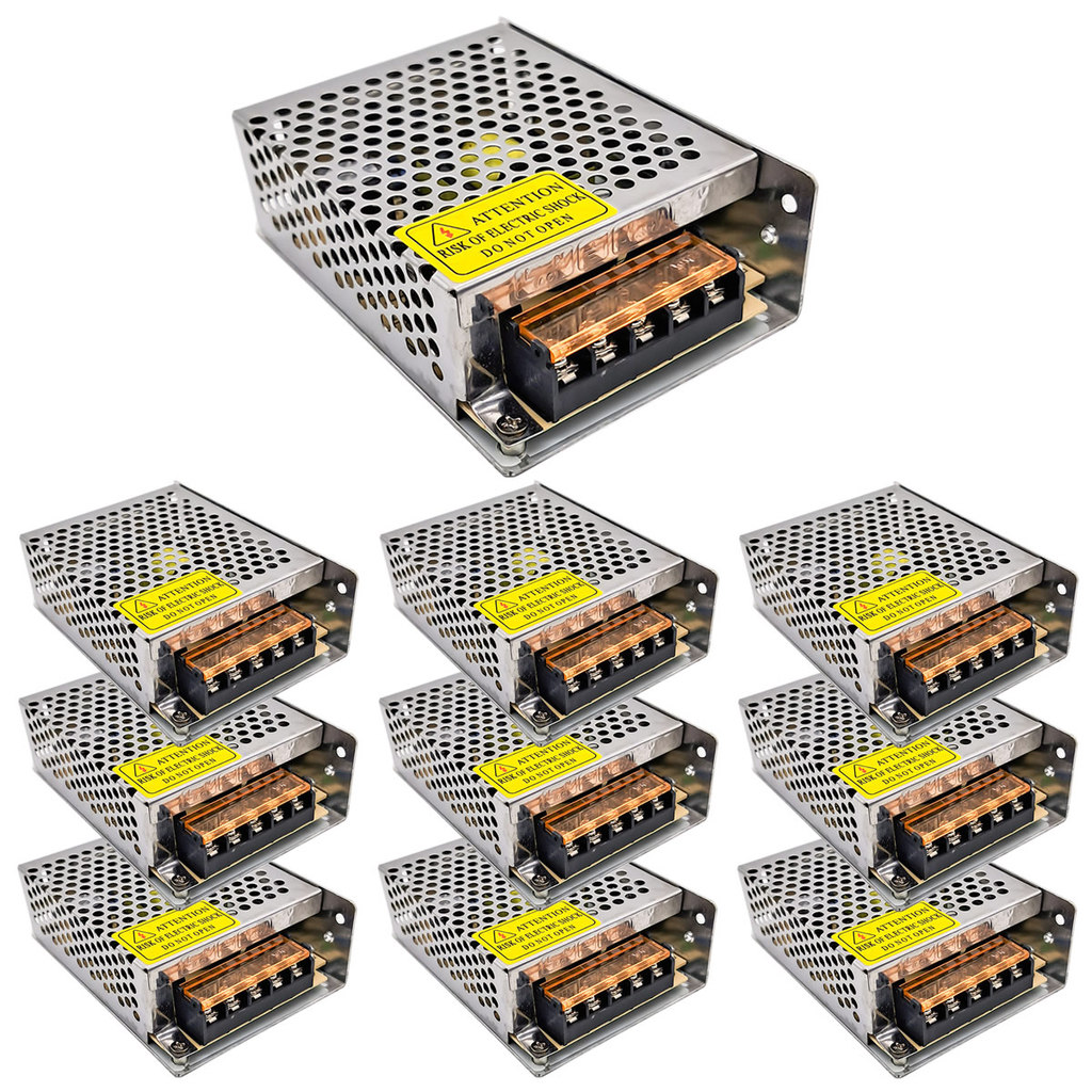 Kit 10 Fonte Chaveada Cftv Bivolt Proteção Curto 5A 12v 60w