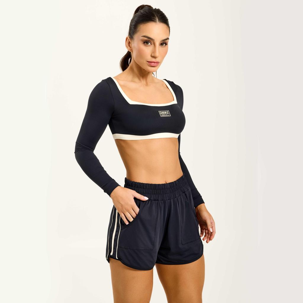 Short Style Soltinho Preto Poliamida Soft