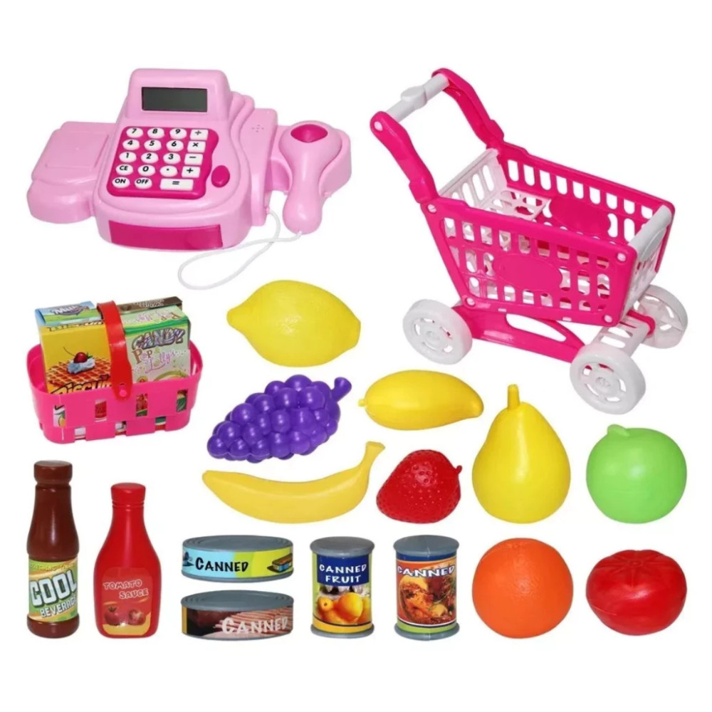 Caixa Registradora Infantil Luz E Som Com Mercadinho e Carrinho De Compras Art Brink em Oferta na Shopee