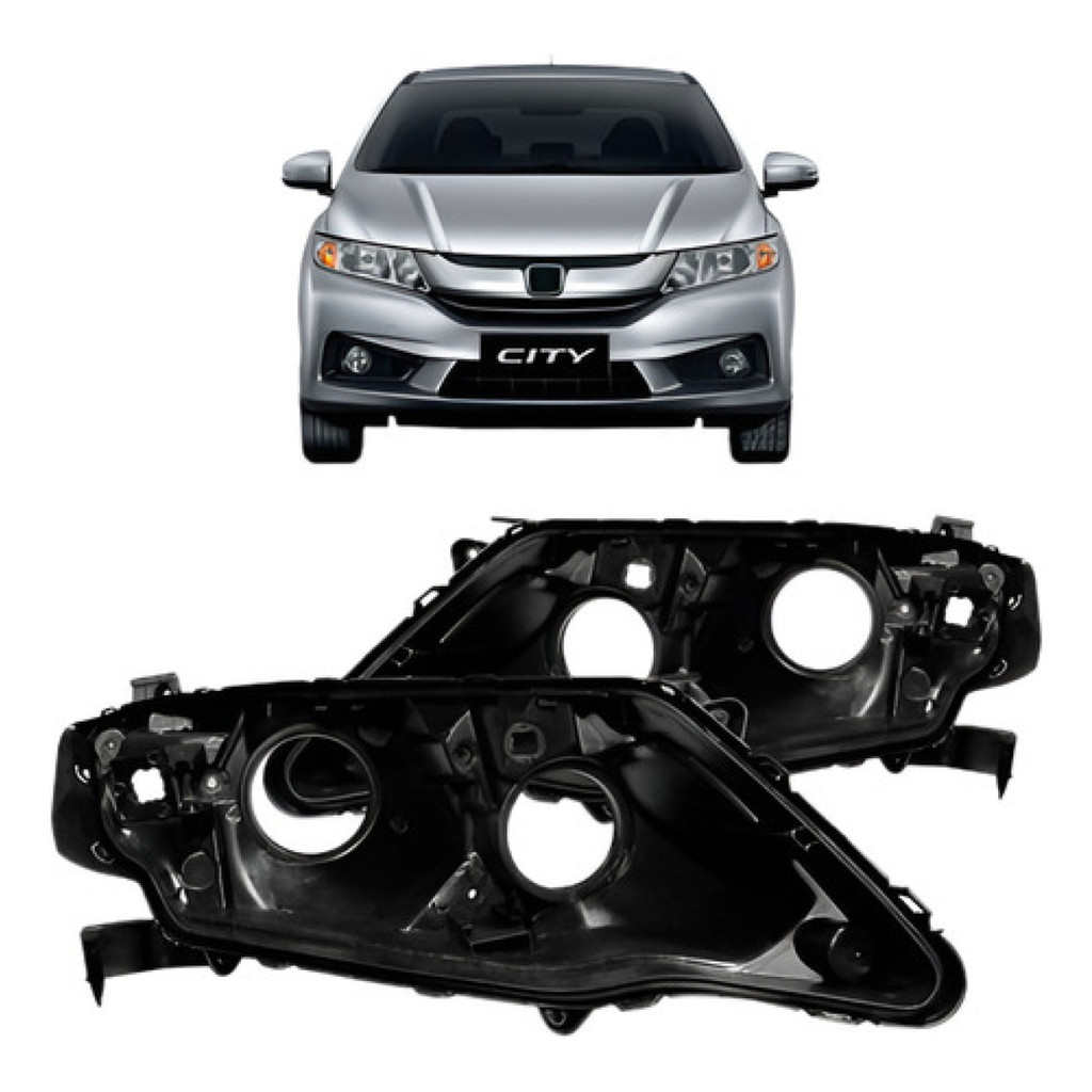 Par Carcaça De Farol Para Honda City 2014 2015 2016 2017 em Oferta na Shopee