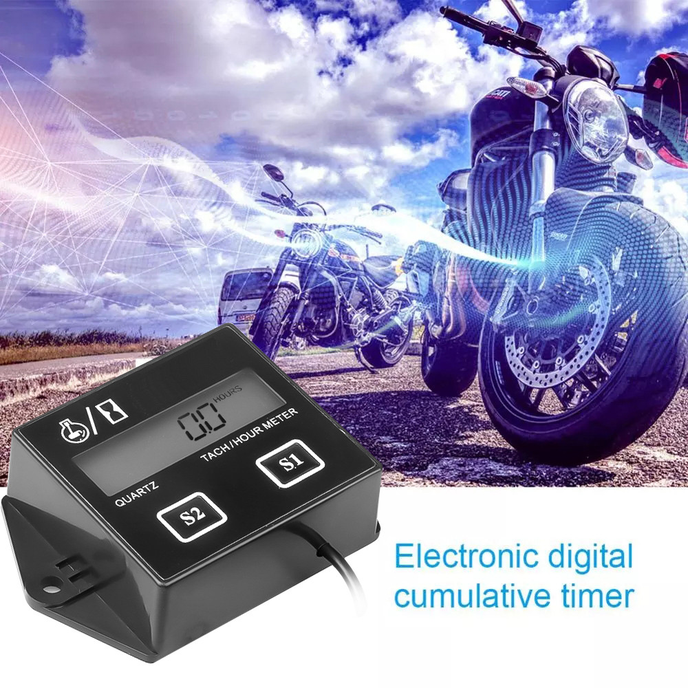 Universal Digital Motor Tach Hora Medidor Barco Moto Tacômetro RPM À Prova Dwaterproof Água Para Motocicleta Motosserras