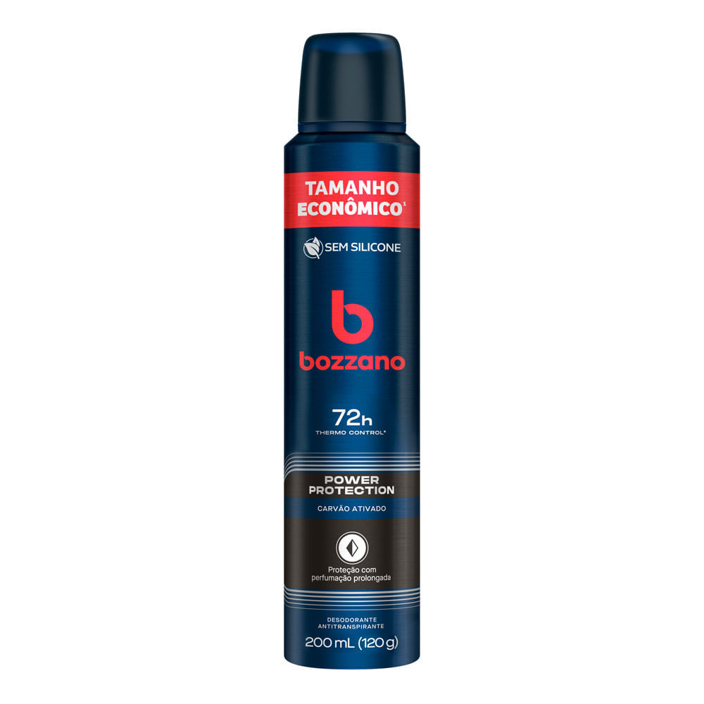Desodorante Bozzano Men Power Protection Carvão Ativado Aerosol 72h Antitranspirante 150ml