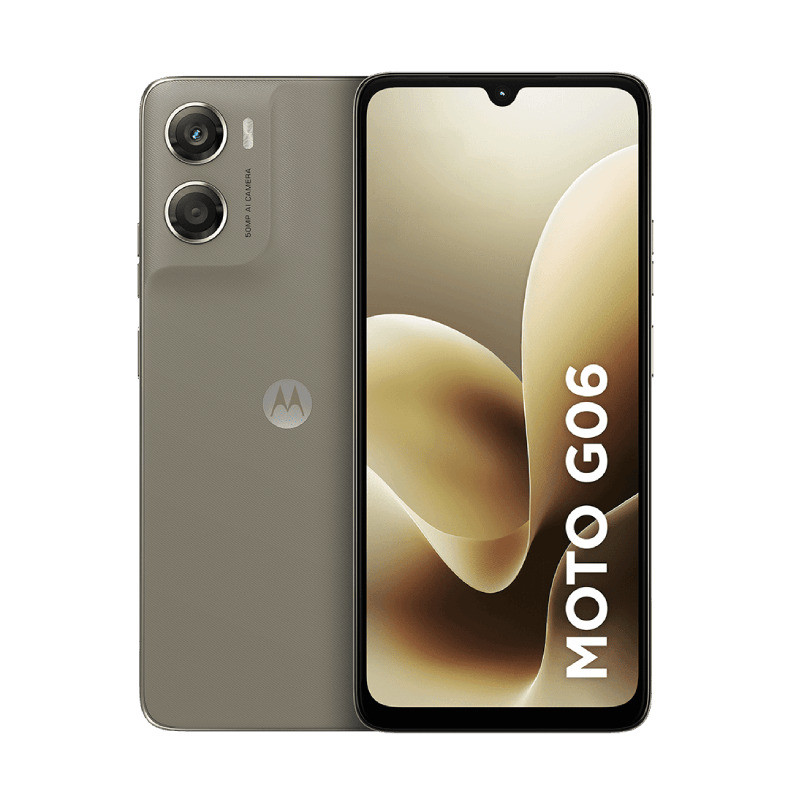 Smartphone Motorola Moto G06 256GB - Bege, 12GB (4GB RAM +8GB RAM Boost), Câmera 50MP e Tela 6,9"
